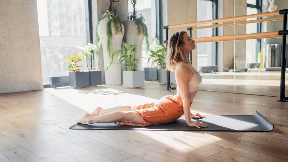 kinetic ga tech housing student doing yoga 15